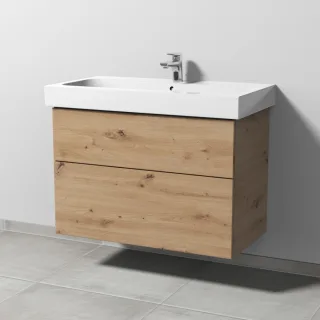 Sanipa 3way Waschtischunterbau zu Geberit iCon Waschtisch mit 2 Auszügen, Eiche Natural-Touch SM65285
