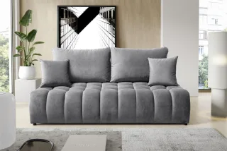 Sofa 3-Sitzer mit Schlaffunktion NINA Stoff Soft Grau