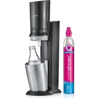 SodaStream Wassersprudler Crystal 3.0, (3 teilig, Quick Connect CO2-Zylinder und 1x Glaskaraffe 0,7 L)
