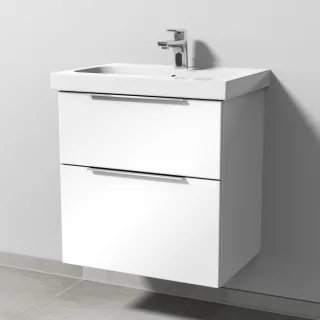 Sanipa 3way Waschtischunterbau zu Geberit iCon Light Waschtisch mit 2 Auszügen, Weiß-Glanz UF57178