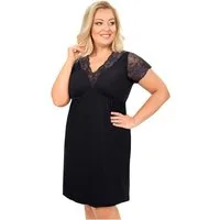 Donna Nachthemd Sonia (Set, 1-tlg., 1-teilig) Damen Sleepshirt Plus Size ca.95cm Schlafshirt Kurzarm Spitze