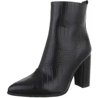 Ital-Design Elegante Stiefeletten mit Blockabsatz für Damen High-Heel-Stiefelette (89852923) Blockabsatz Stiefeletten in Schwarz