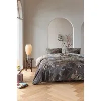 Beddinghouse Bettwäsche Mako-Satin, Mako-Satin, elder Glanz, Blumen, braun, blau