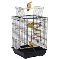 Yaheetech Vogelkäfig, Transportkäfig mit Vogelspielzeuge Wellensittichkäfig