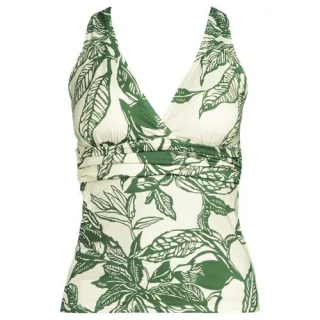 Tankinitop mit V-Ausschnitt, Damen,  Blau, Nylon-Mischung, by Lands' End