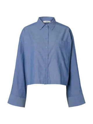 selected women - SLFKIRA-ASTHA LS CROPPED SHIRT B Dark Blue - Gr. - 42