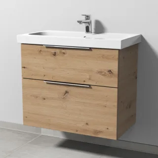 Sanipa 3way Waschtischunterbau zu Geberit iCon Light Waschtisch mit 2 Auszügen, Eiche Natural-Touch UM57285