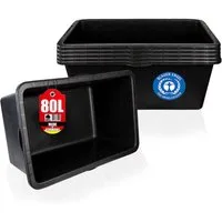 BigDean Mörtelkasten 5x Mörtelwanne 80 L Eckig Miniteich Baueimer Made in Germany, (Set, 5-tlg., Mörtelwanne), Vielseitig, Speiswanne, Mörtelwanne, Zementwanne, Mini Teich.
