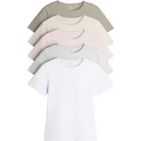 The Set T-Shirt The Set körpernahe Kurzarm-T-Shirts, 5er-Pack (5-tlg)