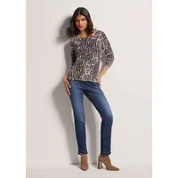 MADELEINE Strickpullover Edler Druckpullover mit 3/4-Arm Animal-Design und U-Boot-Ausschnitt als modische Highlights