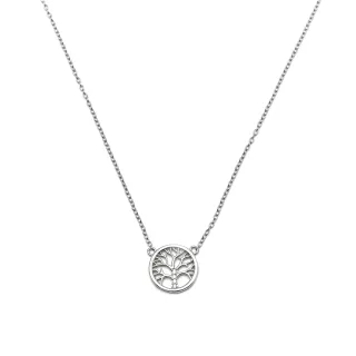 Luxenter Halskette, Lebensbaum aus 925er Sterlingsilber und rhodiniertem, glänzendem Zirkonia