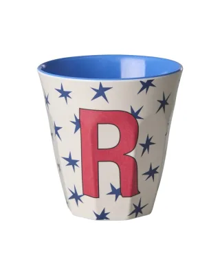 Rice Melamin Becher Buchstabe R/Stars/Beigeblau 250ml