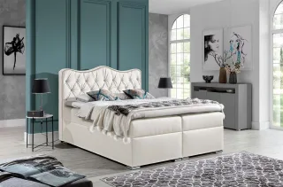 Boxspringbett Schlafzimmerbett SAHAN 220x200cm Kunstleder Weiss