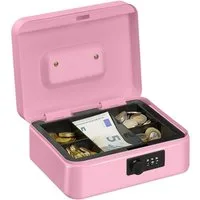 relaxdays Geldkassette mit Zahlenkombinatio, Pink