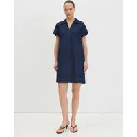 someday Minikleid Qondra aus Denim mit authentischer Waschung Mit aufgesetzten Taschen und kontraststarken Nähten
