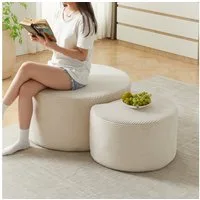 STILVORA Couchtisch aus Schaumstoff,2er-Set Kaffeetisch Wohnzimmerset keine Montage (2-teiliges gepolstertes, vielseitig als Couchtisch & Ottoman)
