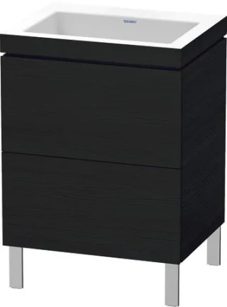 Duravit L-Cube c-bonded Set bodenstehend Eiche Schwarz Matt 600x480x698 mm - LC6936N1616 LC6936N1616