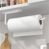 LuxusKollektion Küchenrollenhalter Küchenrollenhalter ohne Bohren selbstklebend Weiß