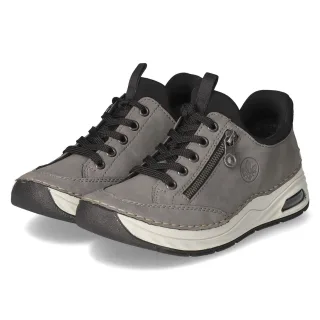 Rieker Slip Ins Sneaker  Grau - Gr. 36 -  Leder und Textil