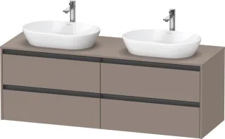 Duravit Ketho.2 Konsolenwaschtischunterbau wandhängend Basalt Matt 1600x550x568 mm - K24899B43430000 K24899B43430000