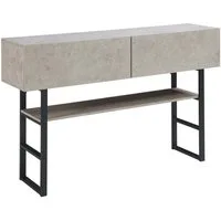 en.casa Konsolentisch, »Varberg« mit 2 Schubladen 75 x 120 x 30 cm Betonoptik, hell