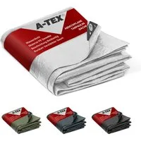 A-TEX® Schutzplane Abdeckplane Gewebeplane Plane mit Ösen 90 g/m² weiß 2 x 3 m