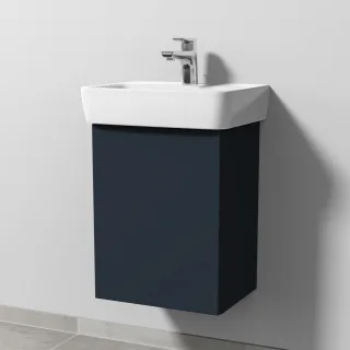 Sanipa 3way Waschtischunterbau zu Geberit Renova Plan Waschtisch mit 1 Tür, Marine-Matt SP8701R