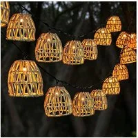 PRIISF LED-Lichterkette LED Lichterkette Weihnachten Beleuchtung Warmweiß Garden Party Deko, Lampion 15 LEDs Lanterne Xmas Lichterketten Terrasse Balkon Hochzeit