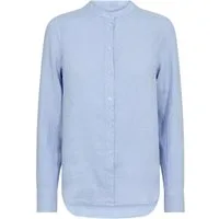 Mos Mosh Kurzarmhemd MMArtina Linen Shirt Brunnera Blue