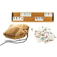 Almina Spiel Rummikub Brettspiel aus Holz – Okey 101, Rummy perfekt für 2-4 Spieler