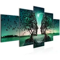 Runa Art Wandbild Wandbilder Wohnzimmer XXL Liebespaar Moderne Bilder 150 x 75 cm, (5 St)