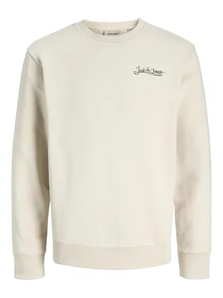 JACK&JONES - JJYUKI BACK SWEAT CREW NECK BF Moonbeam - Gr. - L
