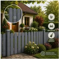 QLS Holzzaun 30 Stk. Zaunlatten 120 cm in 3 Farben, Holz Brett Kiefer Fichte Gehobelt Gartenzaun