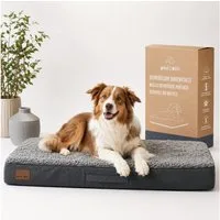 Pisi & Bili Hundebett, orthopädisch Hundekissen für kleine große Hunde, Zubehör, Polyester Sherpa-Fleece, waschbar, wasserdicht