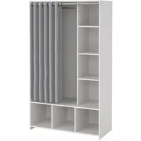 Tvilum Kleiderschrank Kit Kleiderschrank mit Vorhang hellgrau.