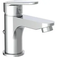 Schütte Waschtischarmatur Futura Wasserhahn Bad mit Zugstange, DVGW zertifiziert. Chrom
