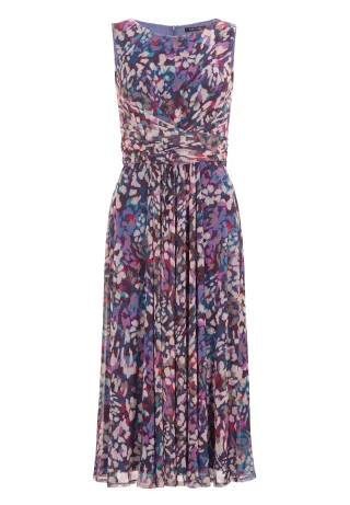 SWING - Getupftes Mesh Kleid mit Twist Detail future blue/multi