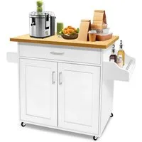 FIVMEN Küchenwagen Kücheninselwagen auf Rollen Küchen Wagen Küchenschrank 115x36x90cm, Für Küche, Wohnzimmer, Esszimmer