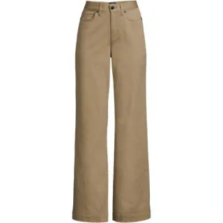 5-Pocket-Chinos mit weitem Bein für Damen in Plus-Größe, Damen, size: plus, Braun, Baumwoll-Mischung, by Lands' End