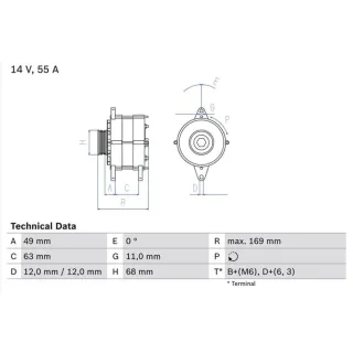 Bosch Lichtmaschine Fiat 131 132 Argenta Ducato