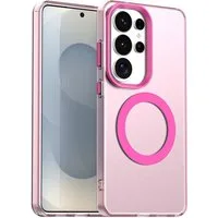 Wigento Handyhülle MagSafe für Samsung Galaxy S26 Ultra Candy Design Hybrid TPU Pink, Magsafe Funktion, Stoßschutz, präzise Aussparungen