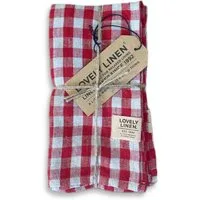 Lovely Linen Stoffserviette Linen Misty Serviette Leinen square real red 45x45cm (1 Stück)