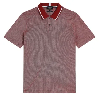 Ted Baker Arts Mini Jacquard Stitch Mens Dunkelrotes Polo -Hemd