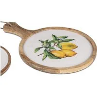 formano Servierplatte Zitronen, Mangoholz, Lebensmittelecht, Natur, Zitronen, H: 1cm
