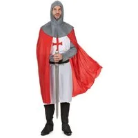 JADEO Kostüm Kreuzritter Kostüm Ritter Verkleidung weiss-rot-grau
