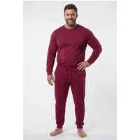 Men Plus Schlafanzug Schlafanzug Zweiteiler Jersey Langarm