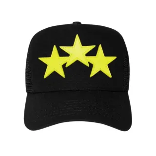 Amiri - Trucker Cap für Herren/Damen Unisex (Schwarz/Gelb)