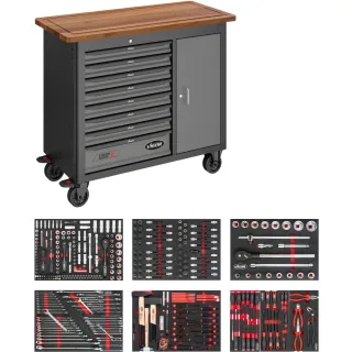 VIGOR Mobile Werkbank Series L mit Sortiment - 375-teilig - V5154