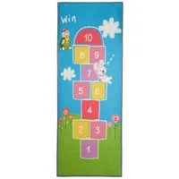 relaxdays Kinderteppich Hüpfspiel 180 x 70 cm, Höhe: 4 mm