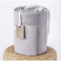 Loolay Bettnestchen 100% GRAU BIO-Baumwolle Atmungsaktives Babybett BETTUMRANDUNG, (Umrandung Kopfschutz Bettschlange 420, 360, 210, 180 x 30cm, Babyausstattung Baby und Neugeborene Premium GESCHENK), LOOLAY® - 100% Europäische Stoffe und Kleinserien